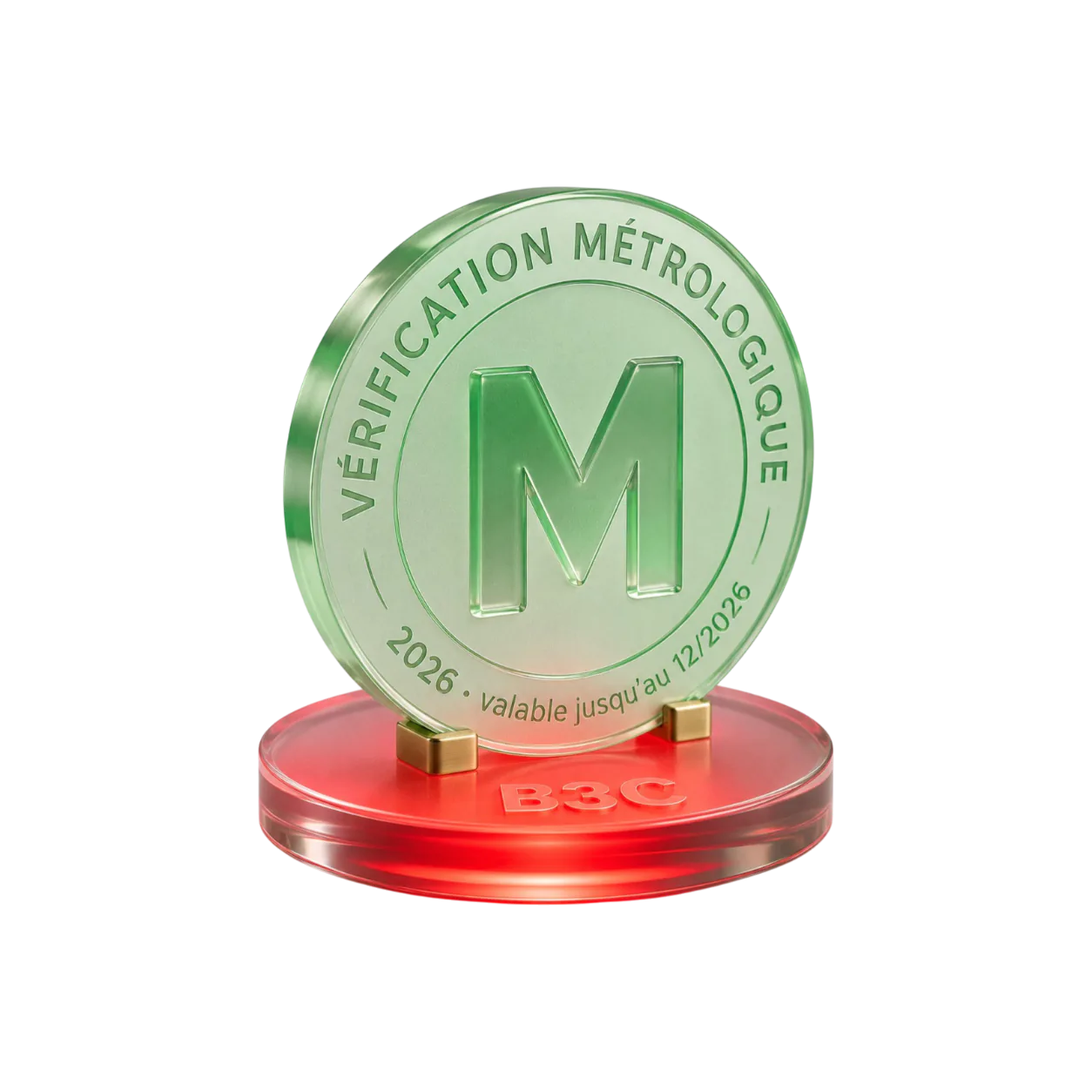 Sceau de vérification métrologique marqué M, vérification périodique B3C