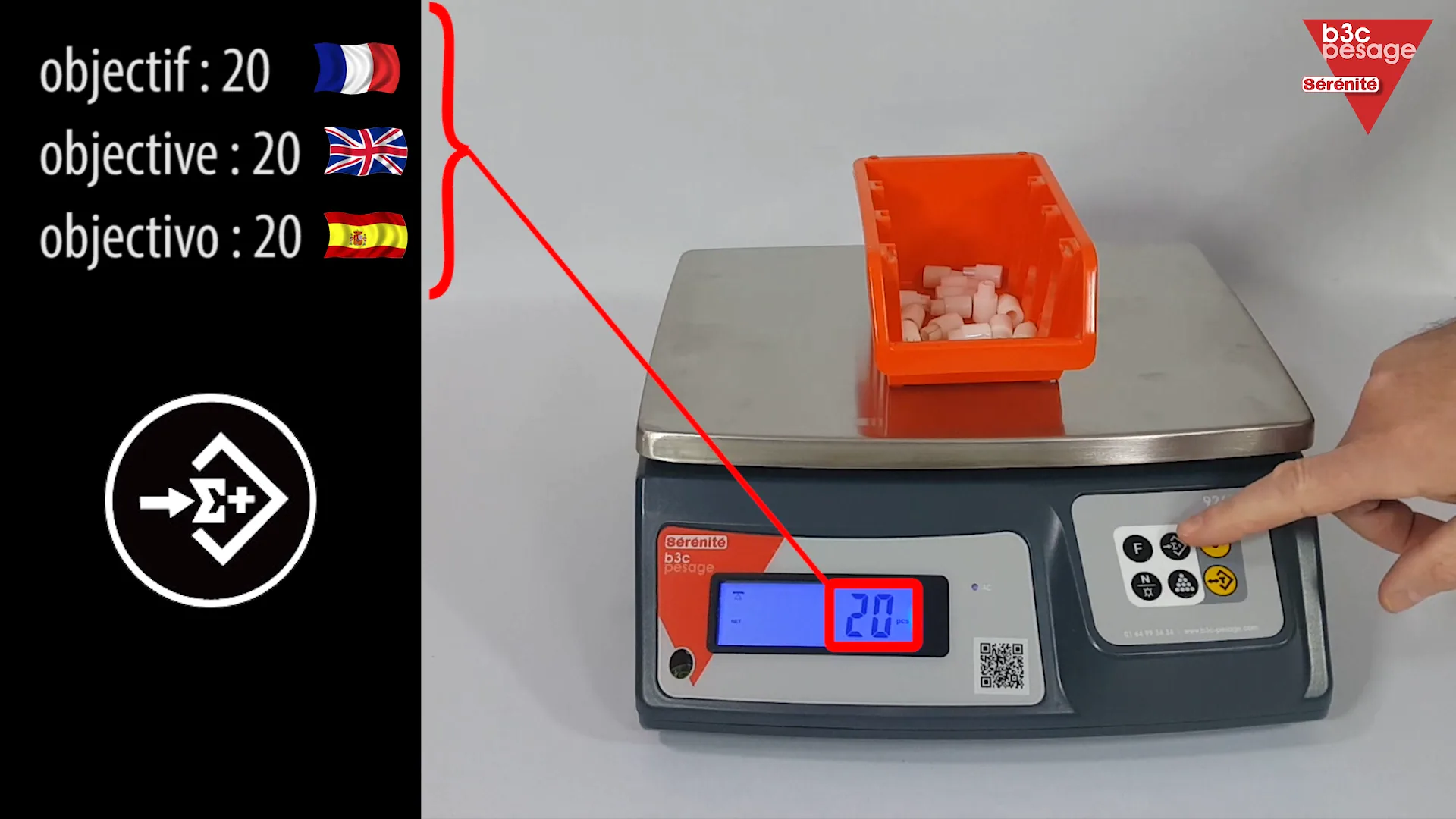 Aperçu du tutoriel vidéo expliquant la fonction totalisation cumul des pièces sur la balance compacte 9260