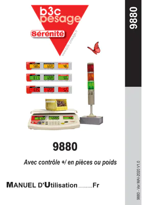 Aperçu de la première page du manuel d'utilisation PDF de la balance compteuse 9880, comptage et contrôle +/-