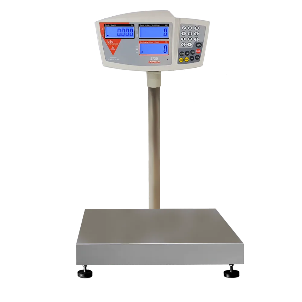 Balance compteuse B3C S720 acier époxy et plateau inox grand format, comptage par échantillonnage et totalisation