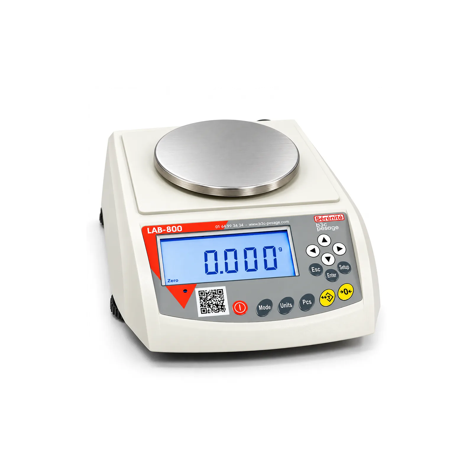 Balance de précision B3C LAB-800 à plateau inox rond, afficheur LCD bleu et clavier multifonction Balance de précision B3C LAB-800 à plateau inox rond, afficheur LCD bleu et clavier multifonction