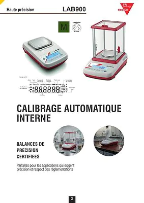 Aperçu de la première page de la fiche technique PDF de la balance de laboratoire LAB-900