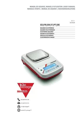Aperçu de la première page du manuel d'utilisation PDF en français de la balance LAB-900