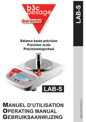 Aperçu de la première page de la notice d'utilisation PDF de la balance de précision type LAB-S