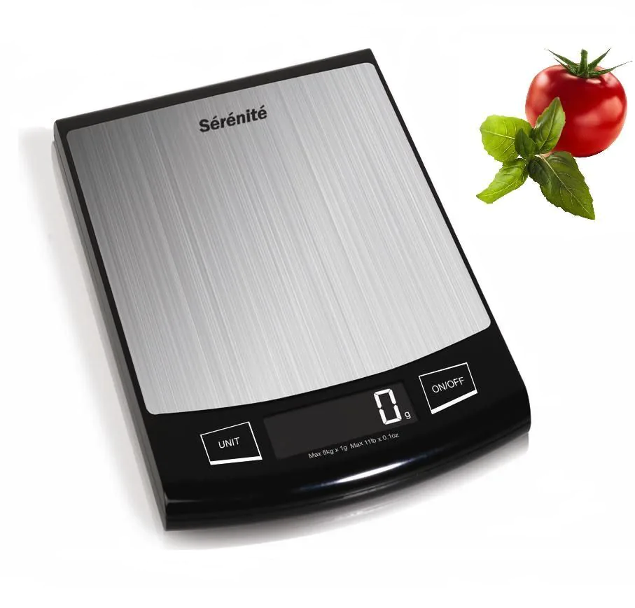 Balance scolaire B3C S-INOX 5 kg / 1 g avec plateau inox et affichage LED pour cuisine pédagogique