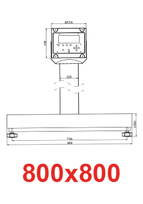 Aperçu du plan coté PDF de la structure S811 gamme XI, plateau 800 × 800 mm