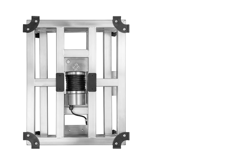 Structure intérieure inox AISI 304 de la gamme S910 avec capteur de pesée, vue sans le plateau