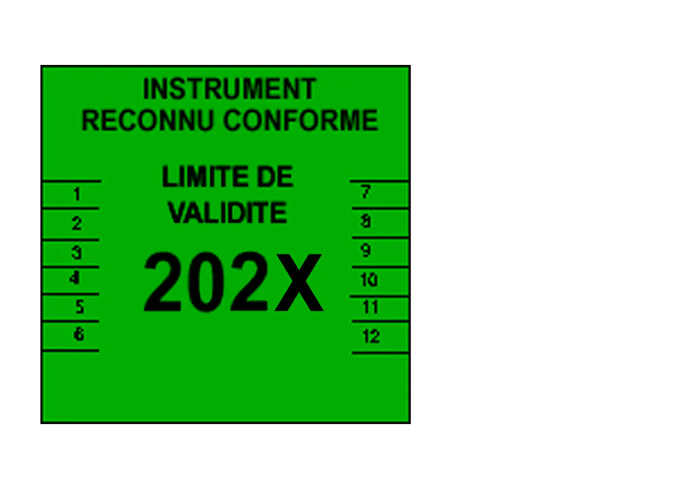 Vignette verte de vérification métrologie légale, obligatoire pour la vente au poids à la criée