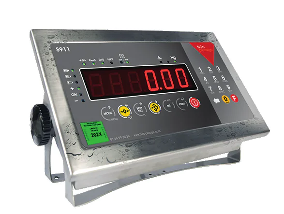 Indicateur de pesage B3C S911 IP68 tout inox AISI 304 homologué métrologie légale, face avant