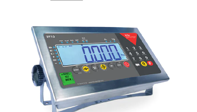 Face avant de l'indicateur de pesage B3C S921 tout inox IP68 avec clavier alphanumérique étanche