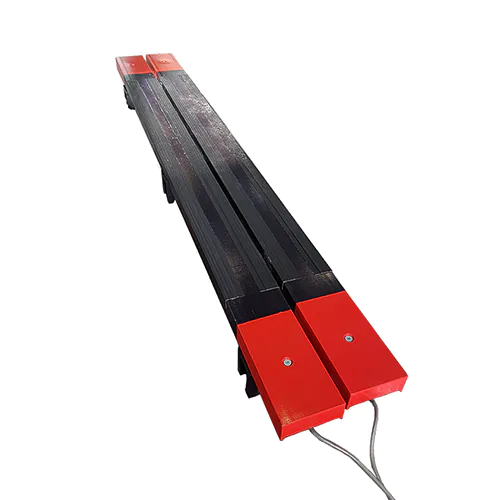 Paire de barres peseuses mobiles B3C SBP en acier époxy noir avec embouts de protection rouges