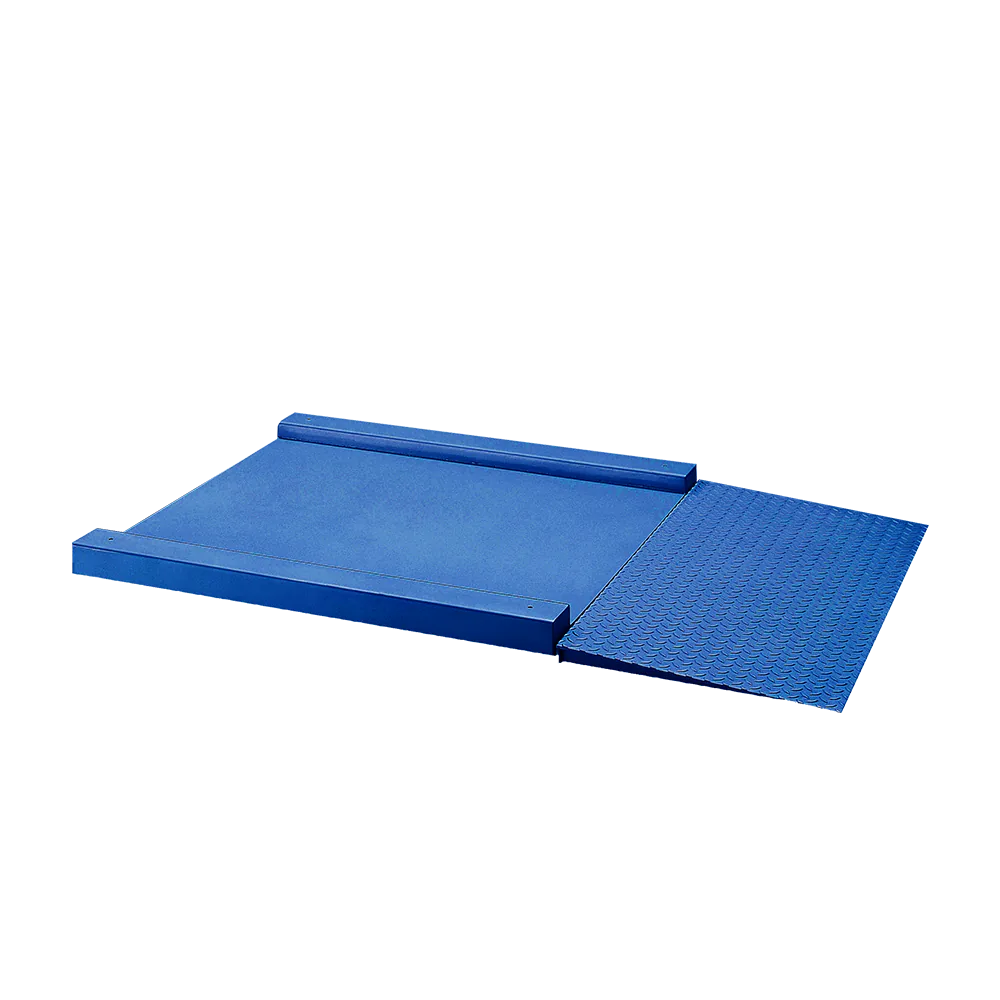 Plate-forme de pesage surbaissée monobloc en acier laqué époxy de la gamme B3C 2814 avec rampe d'accès