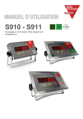 Aperçu de la première page du manuel d'utilisation PDF des indicateurs S811 et S911 de la 2814 tout inox