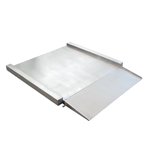 Plate-forme de pesage surbaissée tout inox B3C 2814 avec rampe d'accès pour la zone humide