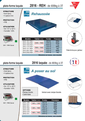 Aperçu de la première page de la documentation PDF de la plate-forme rehaussée relevable 2817 REH