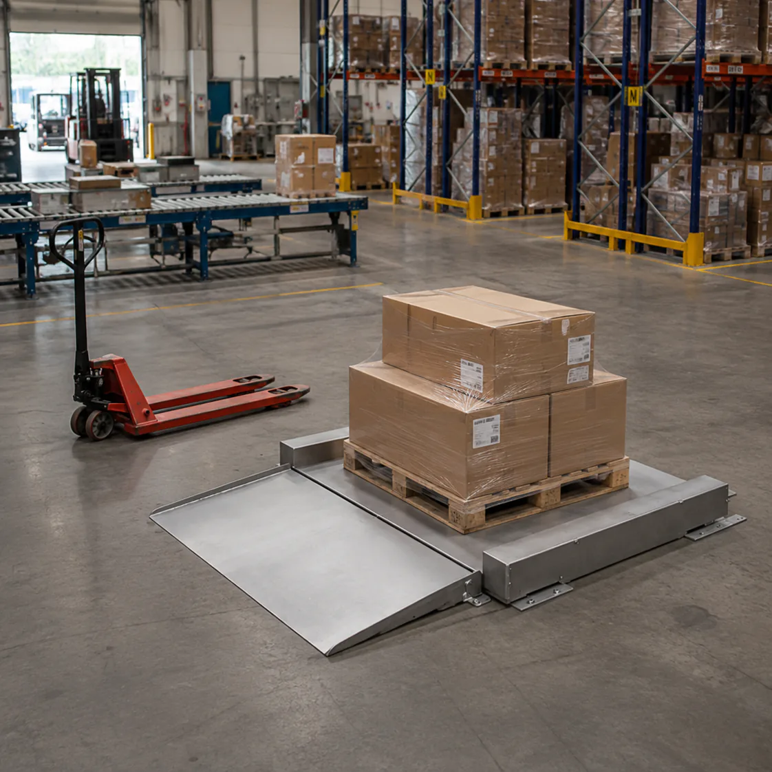 Balance et transpalette peseur B3C en logistique